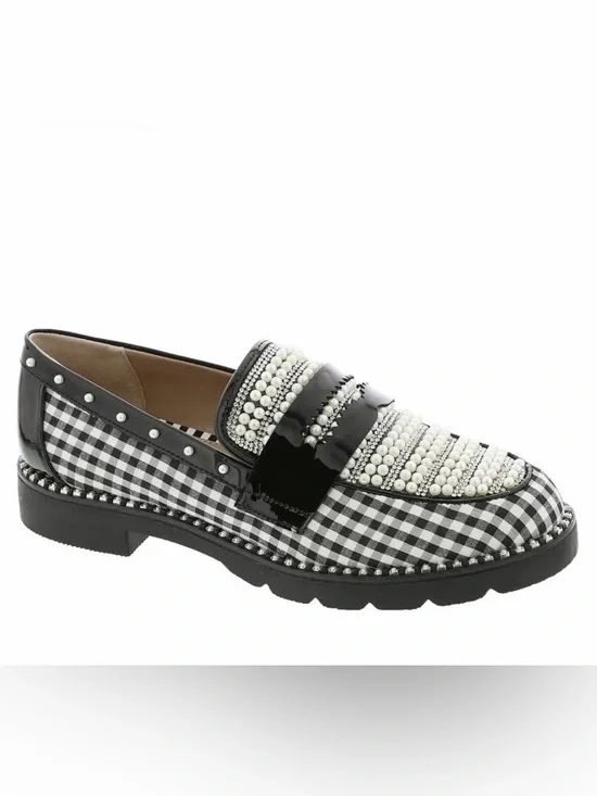 Betsey Johnson Darian Pearl Gingham Loafer Women 10 NIB $109 Retail - Picture 6 of 7
